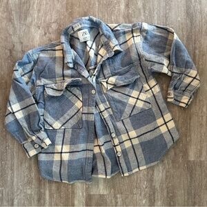Zara Kids Blue Plaid Shirt